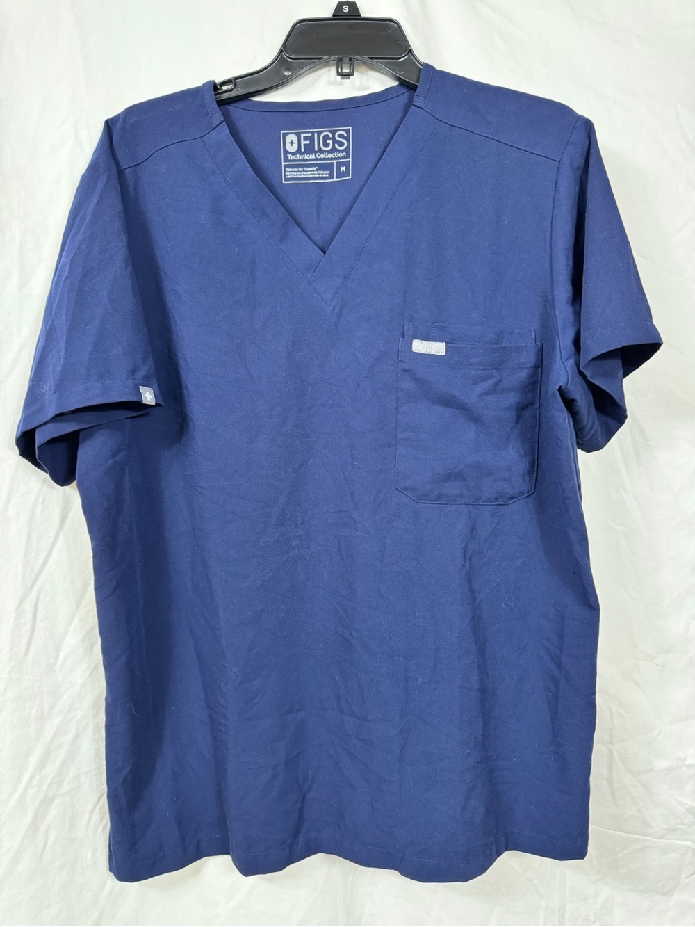 FIGS Men's Navy V-Neck Scrub Top